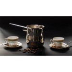 Kafijas turka, 1 l, katliņš turku kafijai, kafijas kanniņa, cezva, ibrik no nerūsējošā tērauda indukcijas plīts virsmām ar diviem snīpiem 